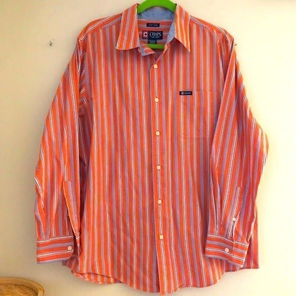 Chaps sz L Easy Care Long Sleeve Button Down Shirt - Picture 7 of 11